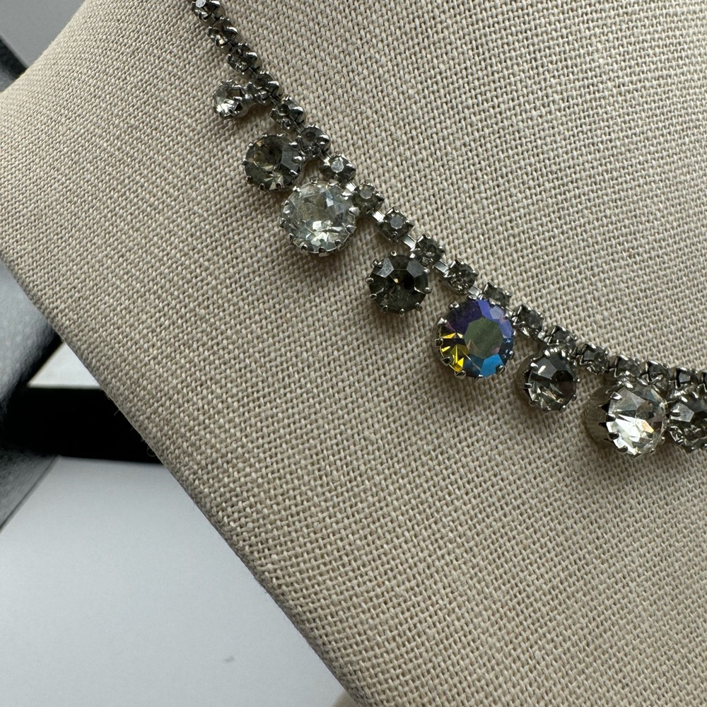 657-Vintage Weiss Borealis Rhinestone Necklace - Picture 14 of 14